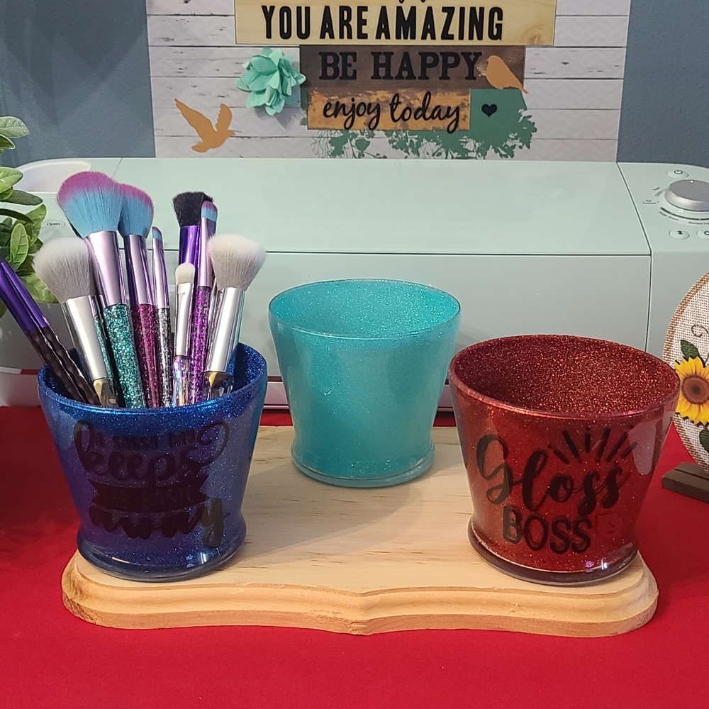 Customized Makeup brush holders